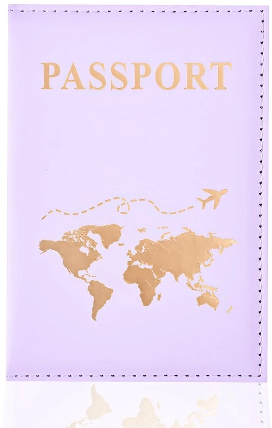 Portafoglio di viaggio in pelle, portamonete per pasaporto, portafoglio in PU per pasaporto, portamonete per documenti di viaggio (blu)