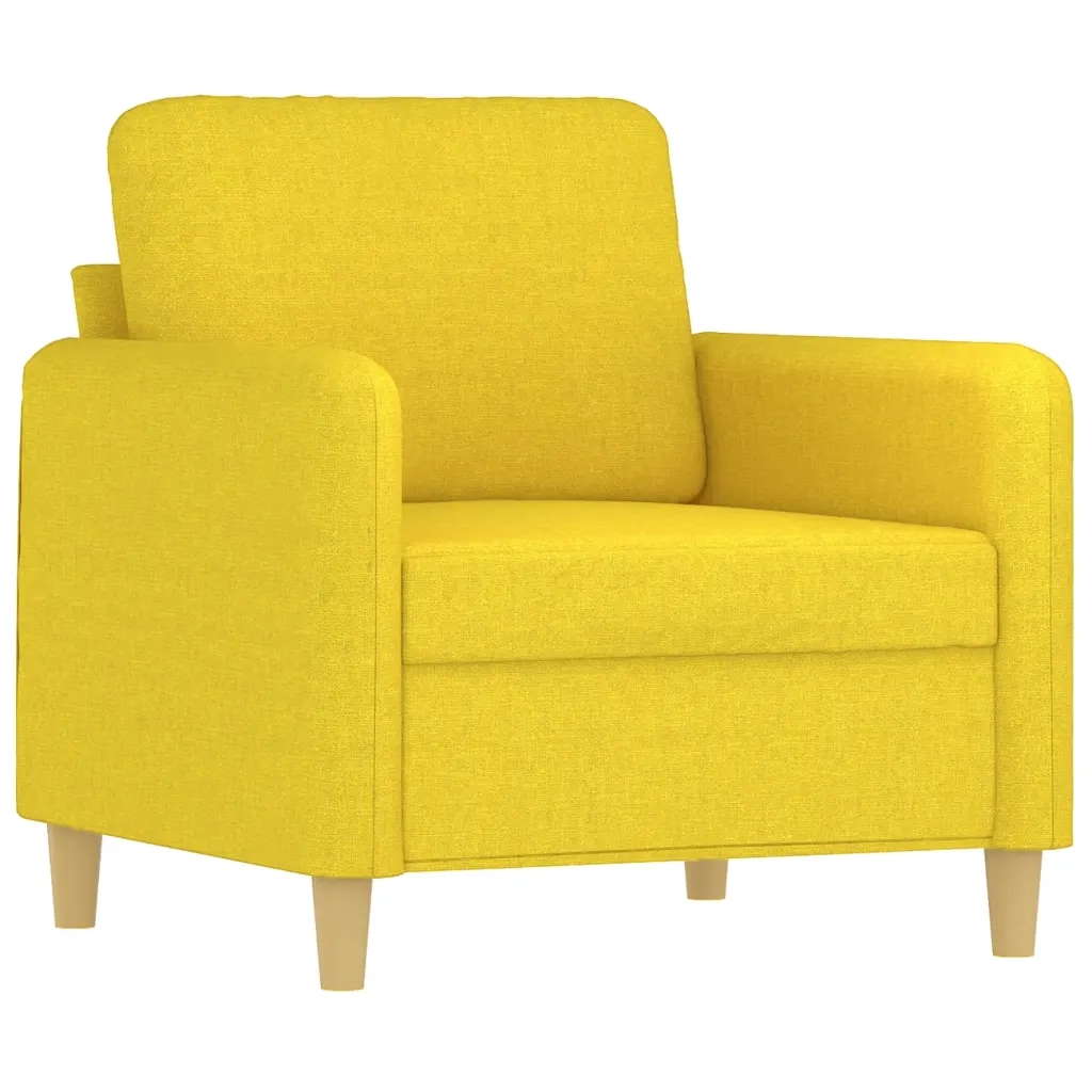 Set di Divani 4 pz con Cuscini Giallo Chiaro in Tessuto 3202083