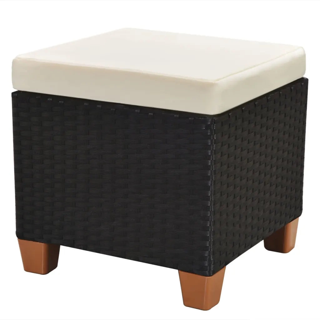 Set Divani da Giardino 7 pz con Cuscini in Polyrattan Nero 43001