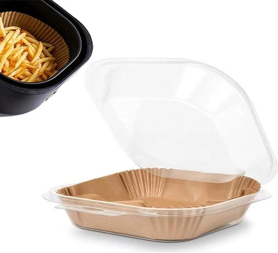 100 pezzi di carta di carta per imballaggio quadrata per frigorifero a aria con scatola di plastica - impermeabile, resistente all'olio e ai graffi
