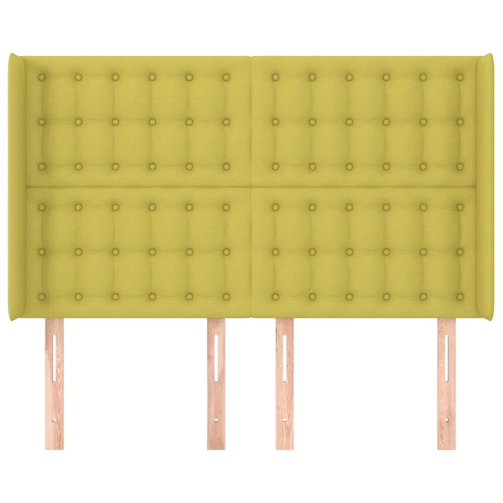 Testiera ad Orecchio Verde 147x16x118/128 cm in Tessuto