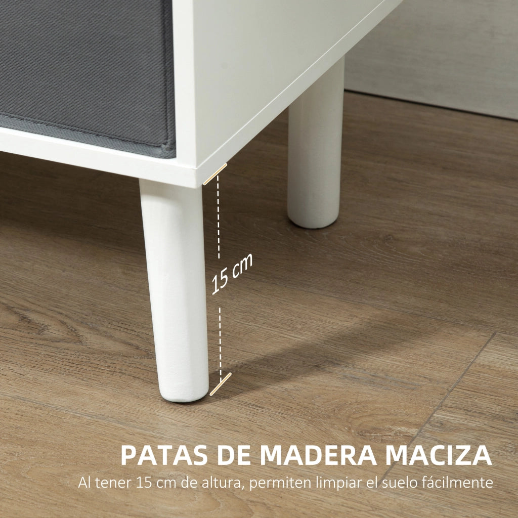 Mobile TV per televisori fino a 50' con 2 cassetti e ripiani aperti ¨C Zephmum ¨C 110x29x46,5 cm Bianco Grigio