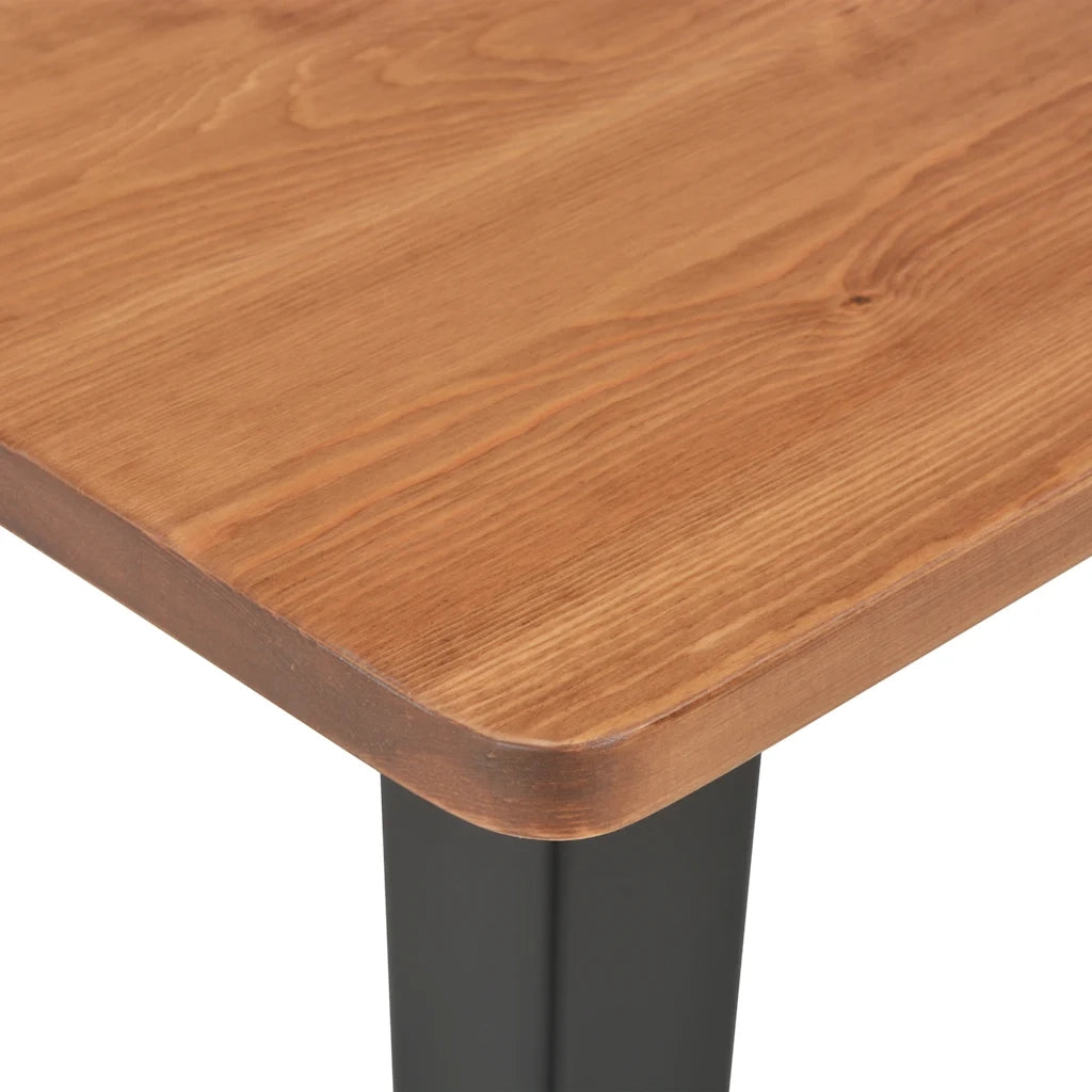 Tavolo da Bar Nero 60x60x108cm Legno Massello di Pino e Acciaio 280082