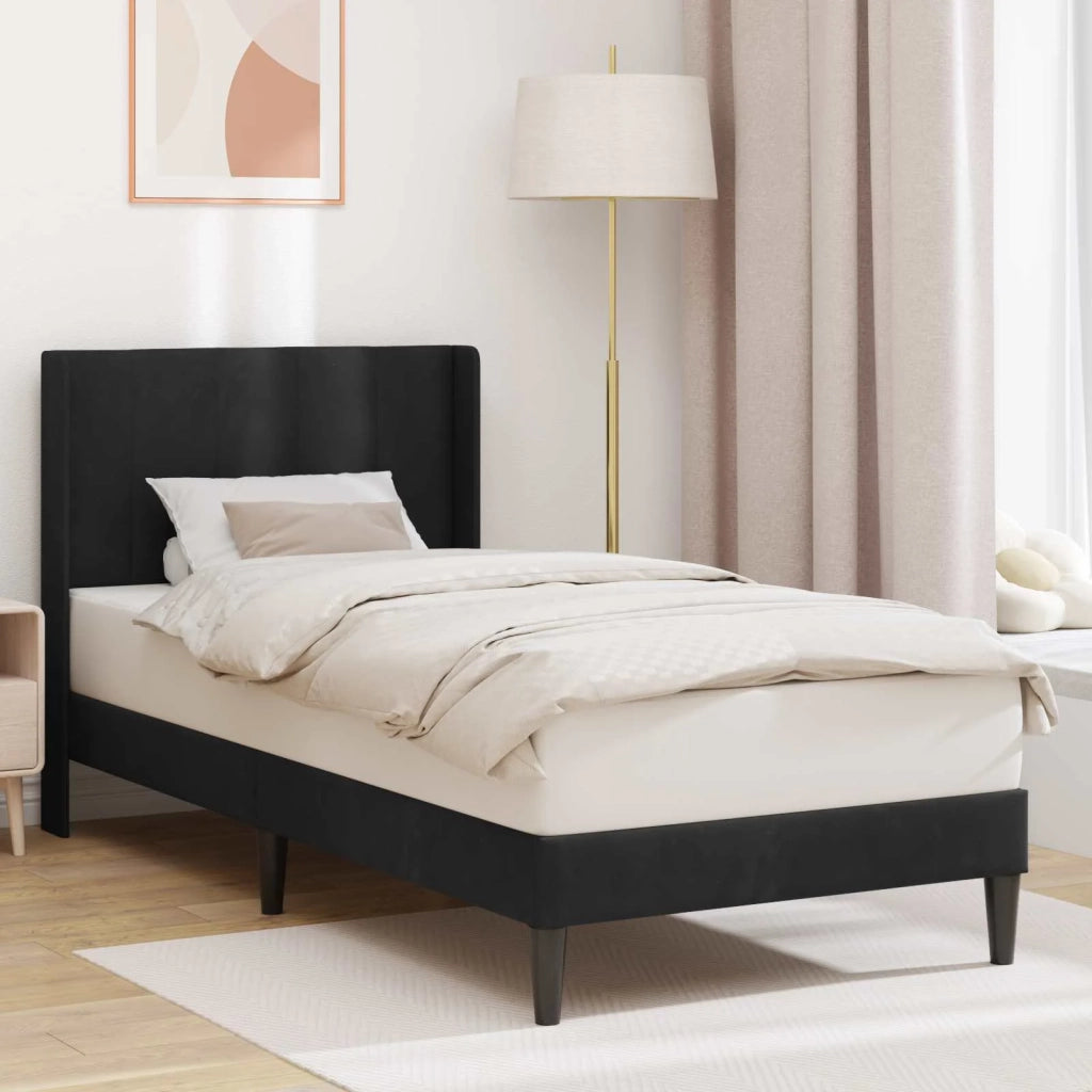 Struttura del letto con testiera-Giroletto Nero 80 x 200 cm Velluto 923251