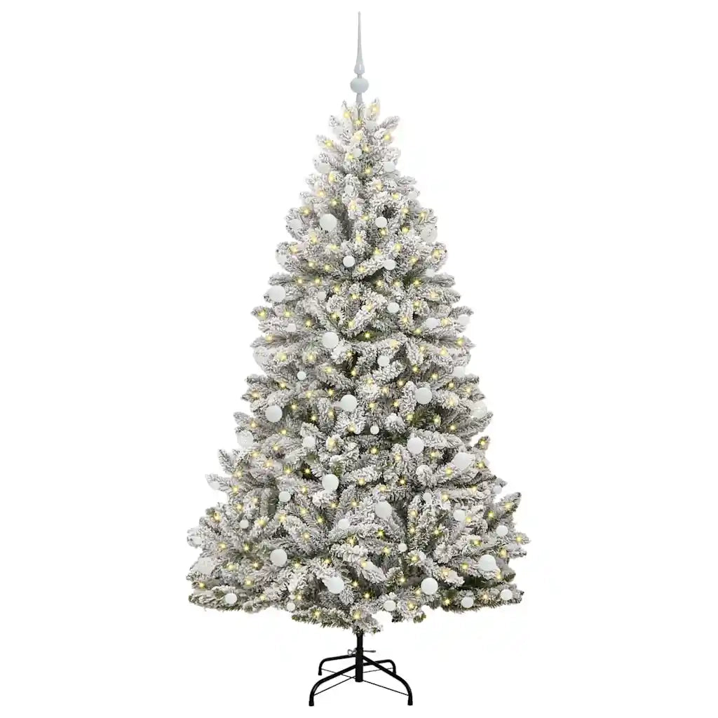 Albero di Natale artificiale con 300 LED Verde e Bianco 180 cm 3395751