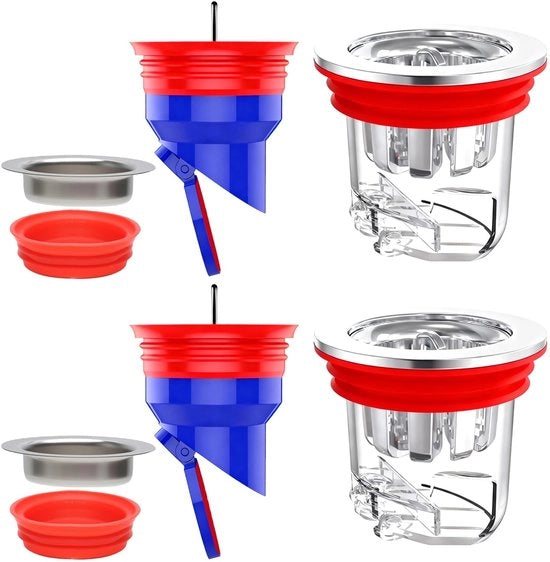 Sistema di Smaltimento Odore per Doccia - 4 Pezzi - Scarico per Pavimento - 35-52 mm - 33-50 mm - Smaltitore di Odore per Doccia - 1 Pezzo - Scarico