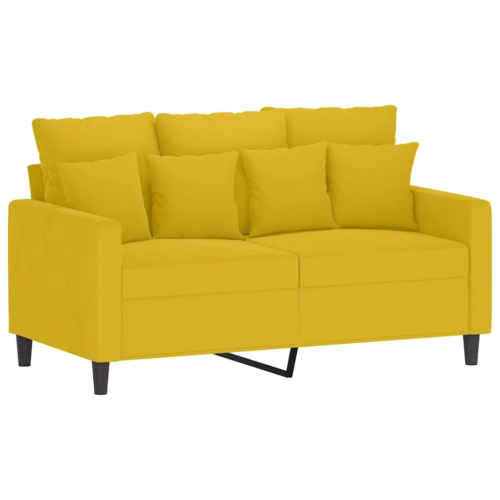 Set di Divani 3 pz con Cuscini giallo in Velluto 3201686