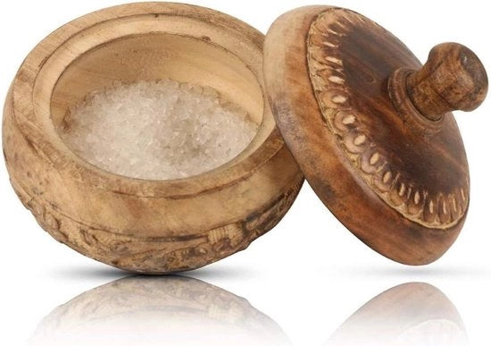 Suikeriera in Legno Rustico con Coperchio - Bocca Larga per Dolci e Spezie - Contenitore per Jar - Supporto per Specie - Servizio per Notizie e Condimenti - Scatola per Zucchero e Spezie - Contenitore per Erbe e The - Nuova Invenzione per Casa e Cucina