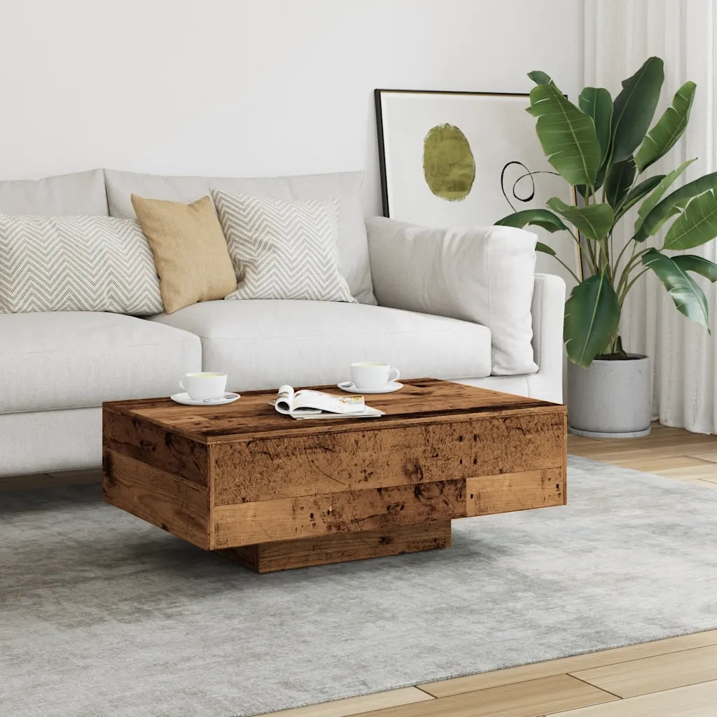 Tavolino da Salotto-Tavolino da soggiorno-Tavolo Legno Antico 85x55x31 cm Legno Multistrato