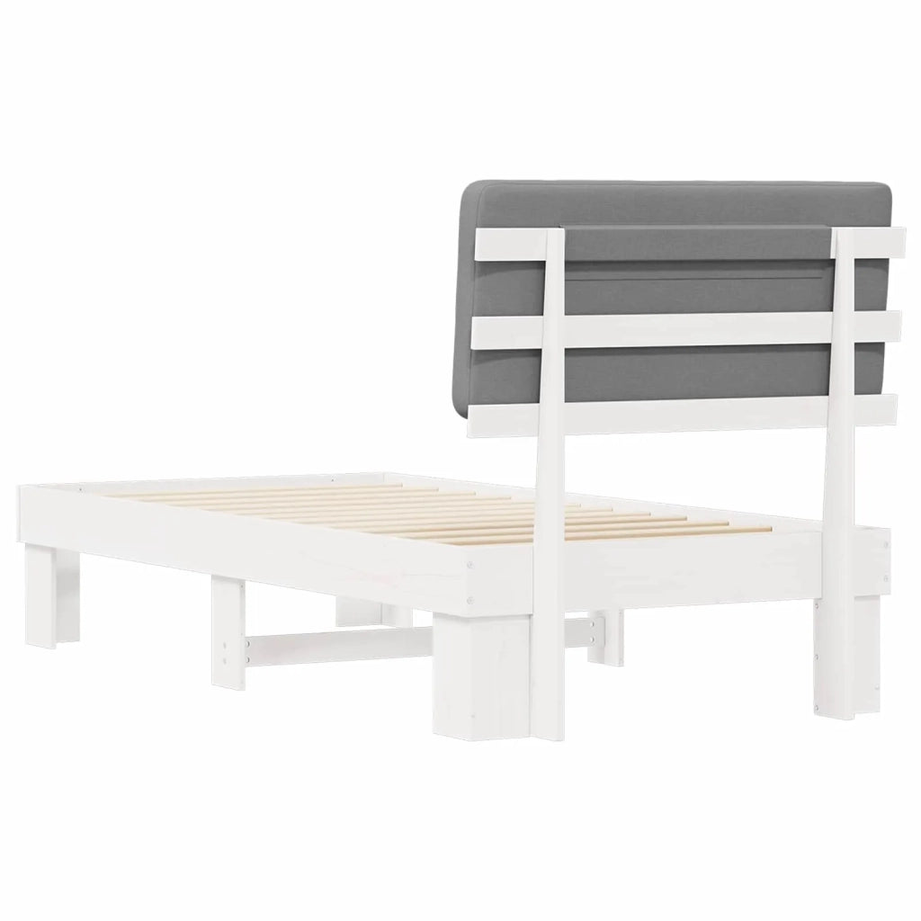 Letto singolo | Letto per adulti | Letto con Testiera Rivestita Grigio chiaro 100 x 200 cm