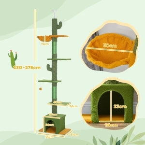 TIRAGRAFFI regolabile 230-275 cm con casetta, amaca e piattaforme Verde