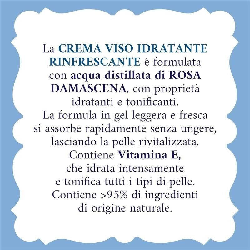 ACQUA ALLE ROSE CREMA VISO IDRATANTE RINFRESCANTE CON ACQUA DISTILLATA 50 ML ROSA DAMASCENA E VITAMINA E