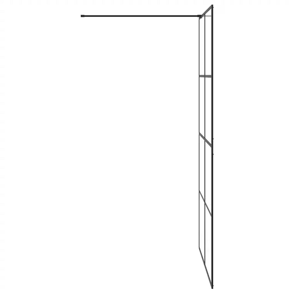 Parete per Doccia Walk-in Vetro Trasparente ESG 115x195cm Nera CFW7080954