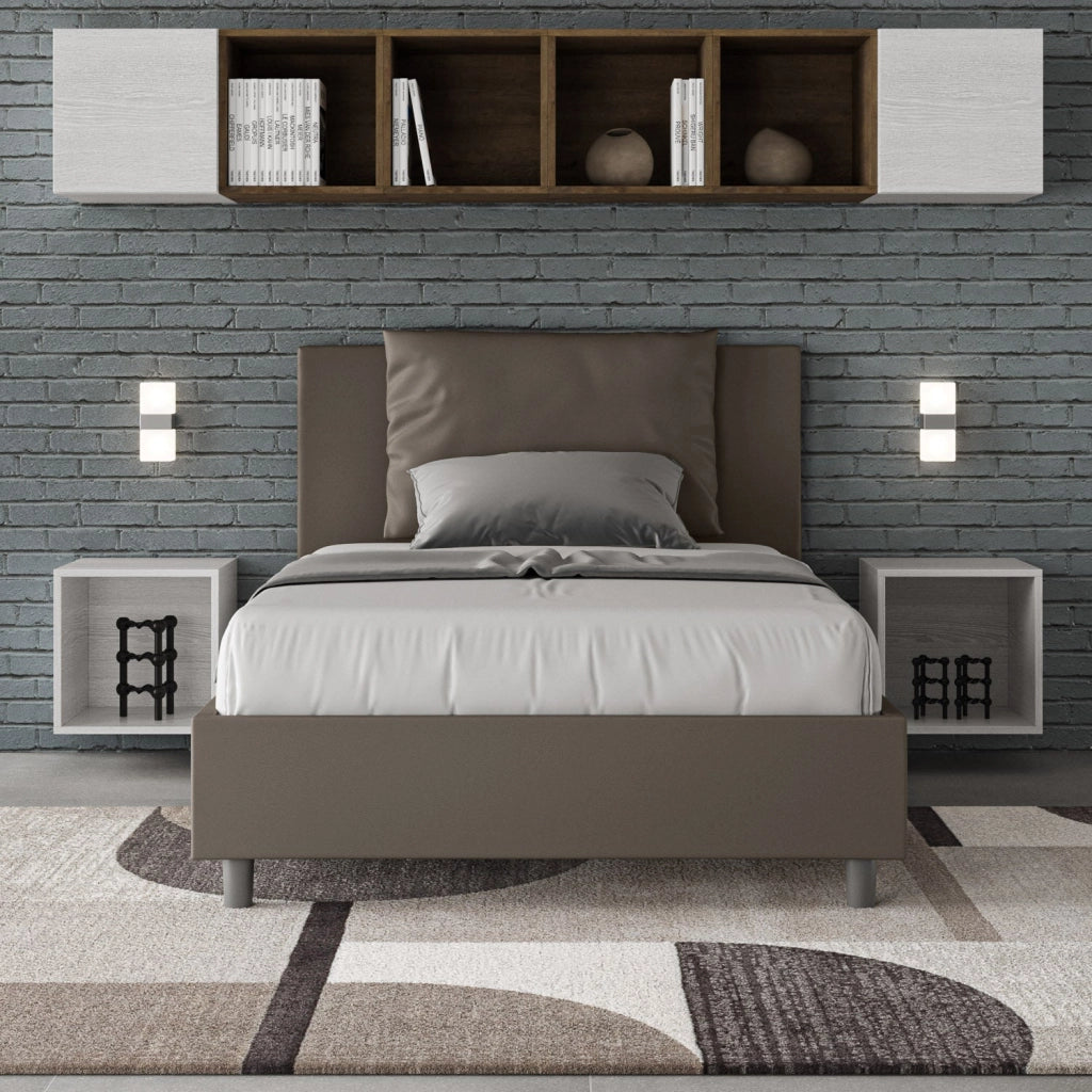 Letto 1 Piazza e Mezzo 120x210 cm Senza Rete Antea Cappuccino