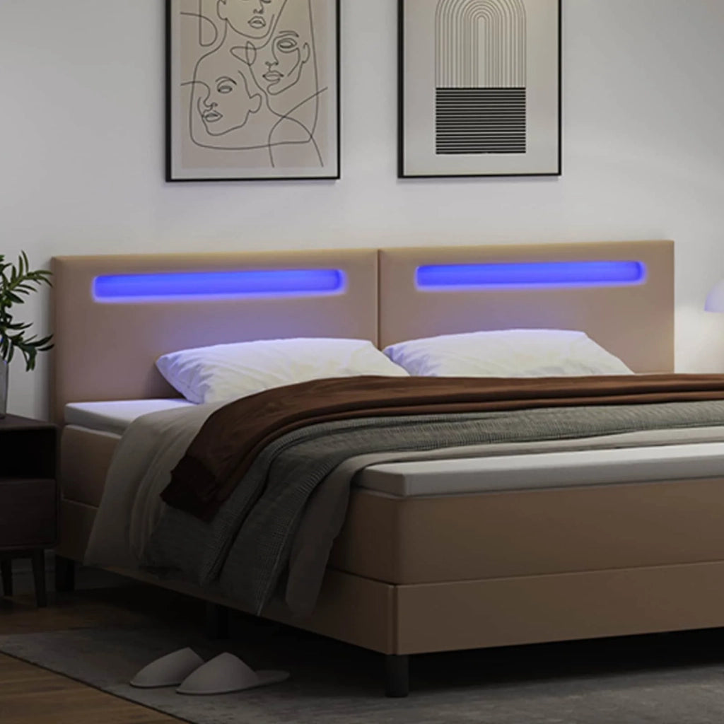 Testiera | Testata LED Cappuccino 200 cm Pelle Sintetica