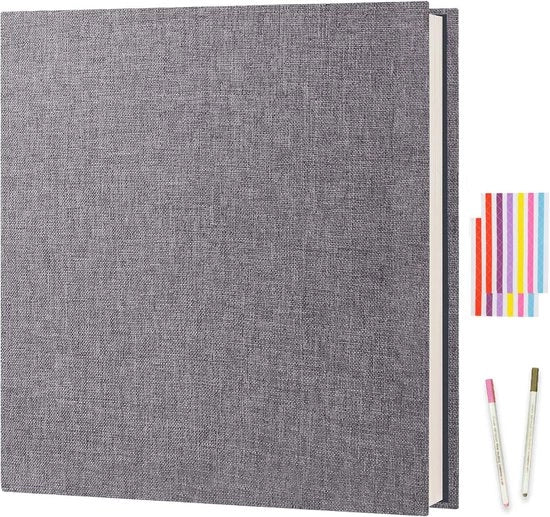 Album Fotografico Autoadesivo - Album di Carta - 40 Pagine - Grigio - 27 x 28 cm