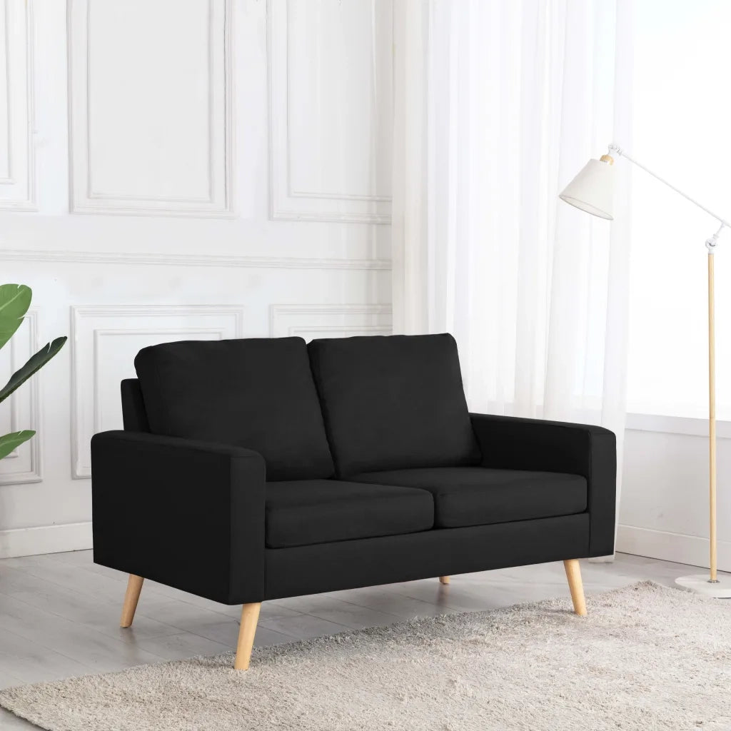 Divano a 2 Posti-Sofa 2 Posti Nero in Tessuto 789561