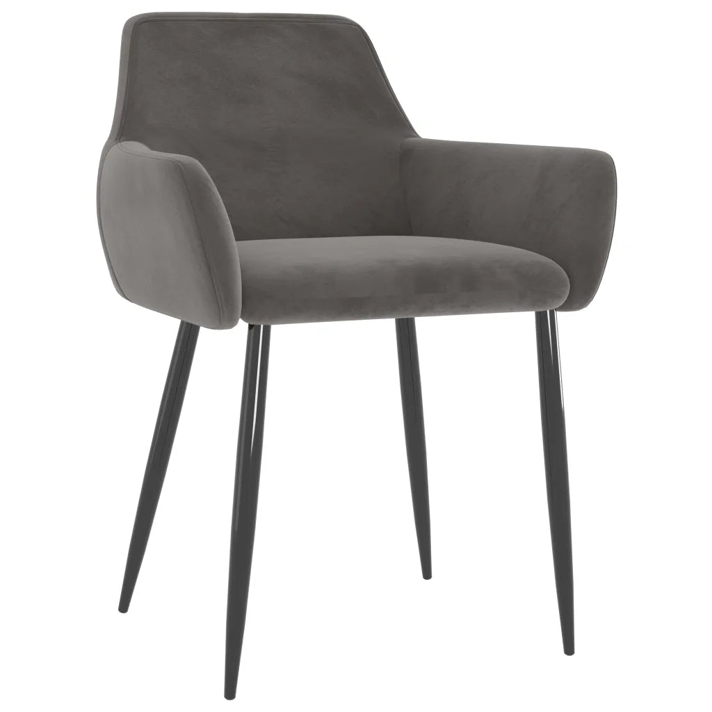 Sedie da Pranzo 2 pz Grigio Scuro in Velluto 323105