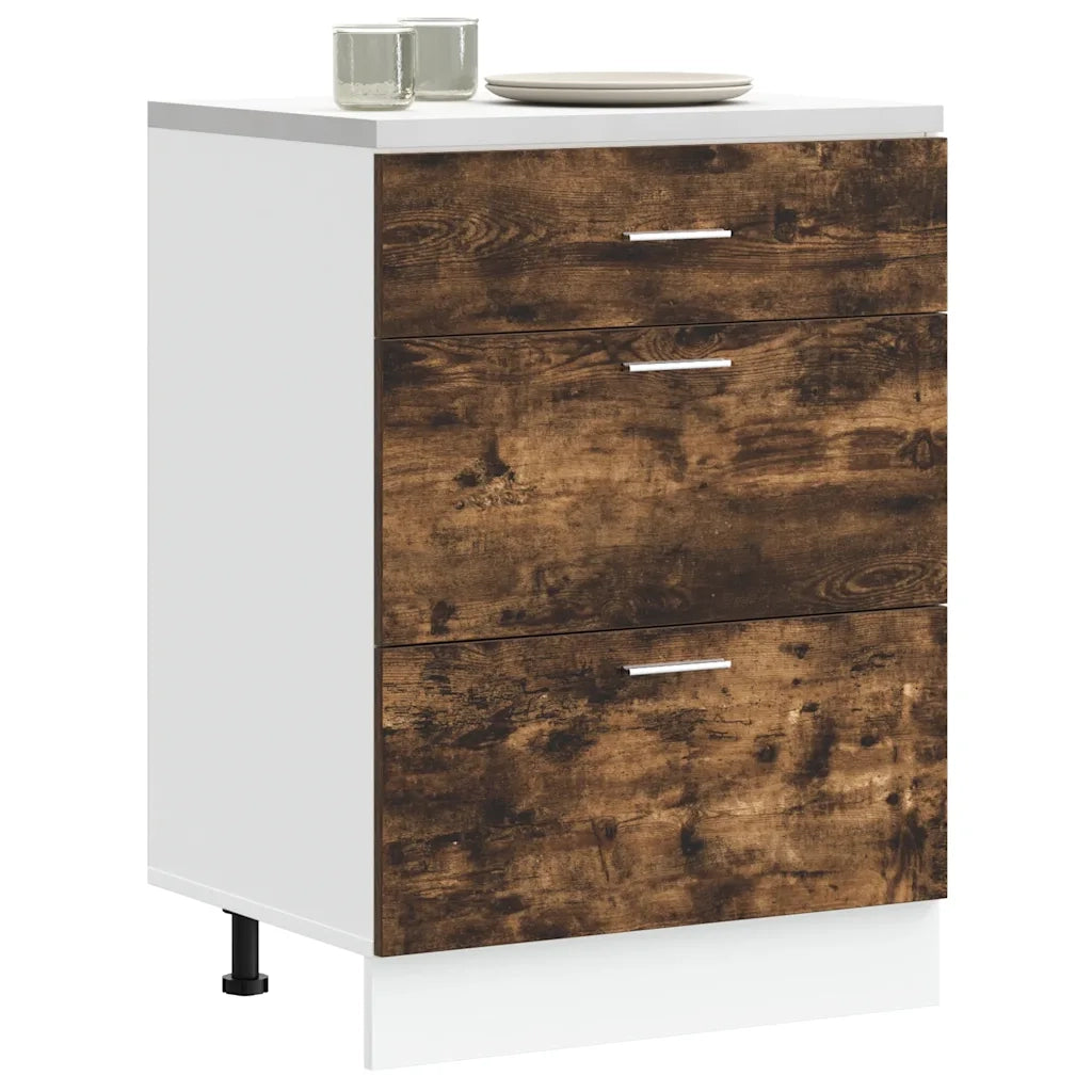 Base da Cucina “Lyon” Rovere Fumo in Legno Multistrato 854254