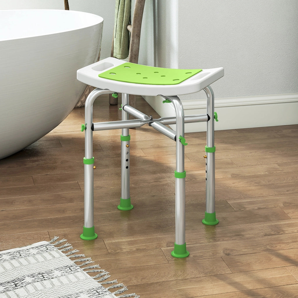 Sgabello da doccia regolabile imbottito ¨C Minimal ¨C verde 30x30x45 cm