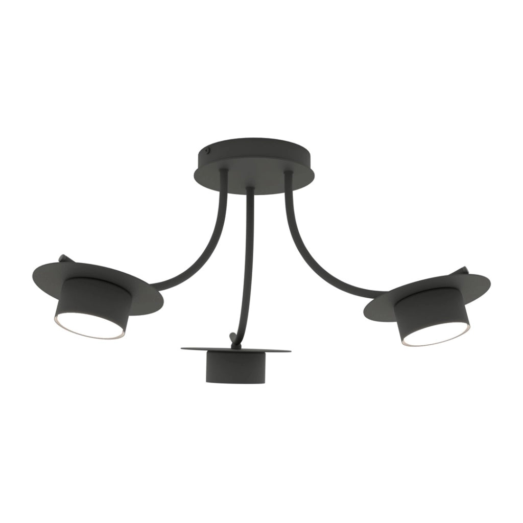 Plafoniera nera elegante 3 bracci GX53 ENSO Emibig