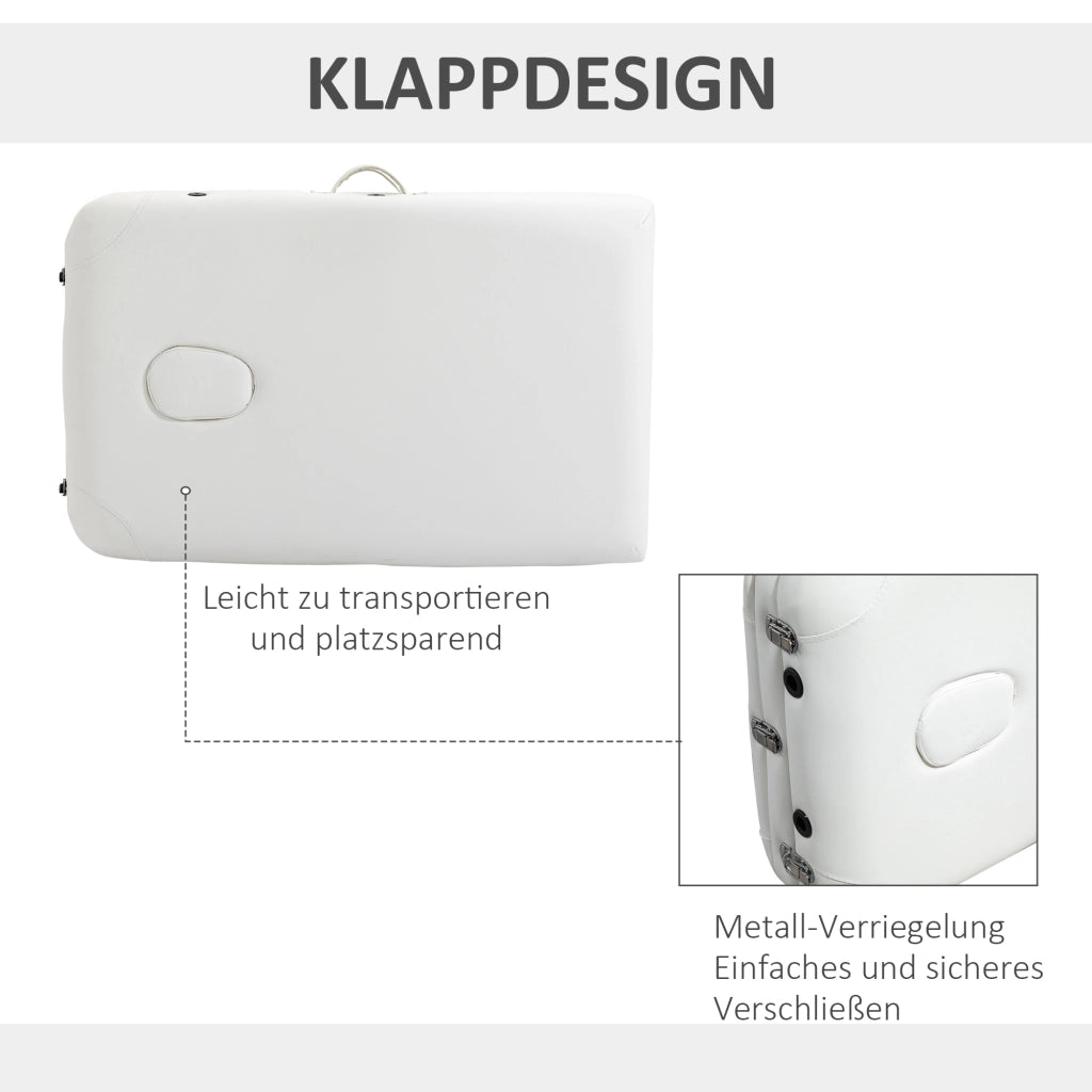 Letto Massaggio 3 Zone Regolabile Pieghevole ¨C zephmum ¨C Bianco 90x200 cm