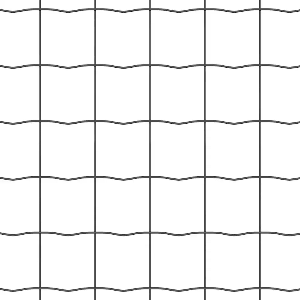 Recinzione con Posto Grigio 1 x 10 m Acciaio e PVC 3350629