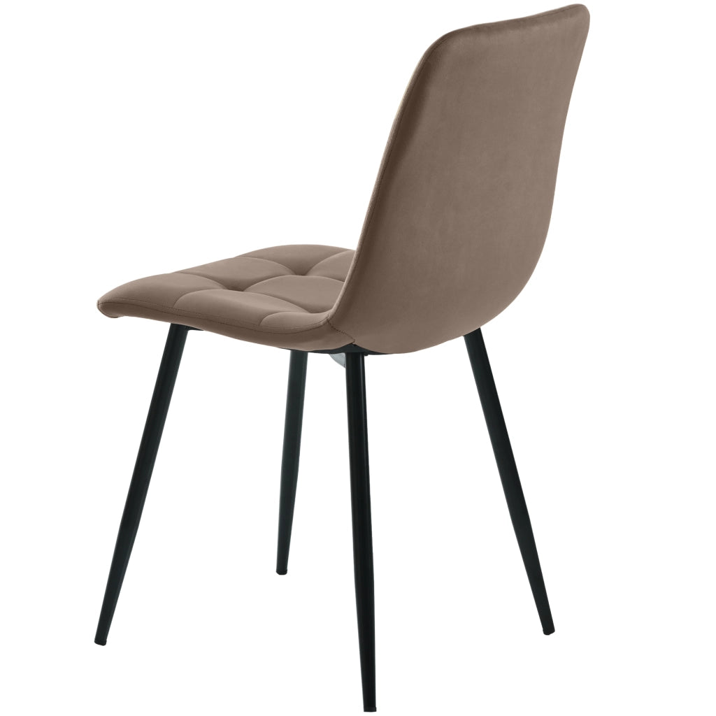 SEDIA DA PRANZO Set da 4 pezzi in velluto marrone