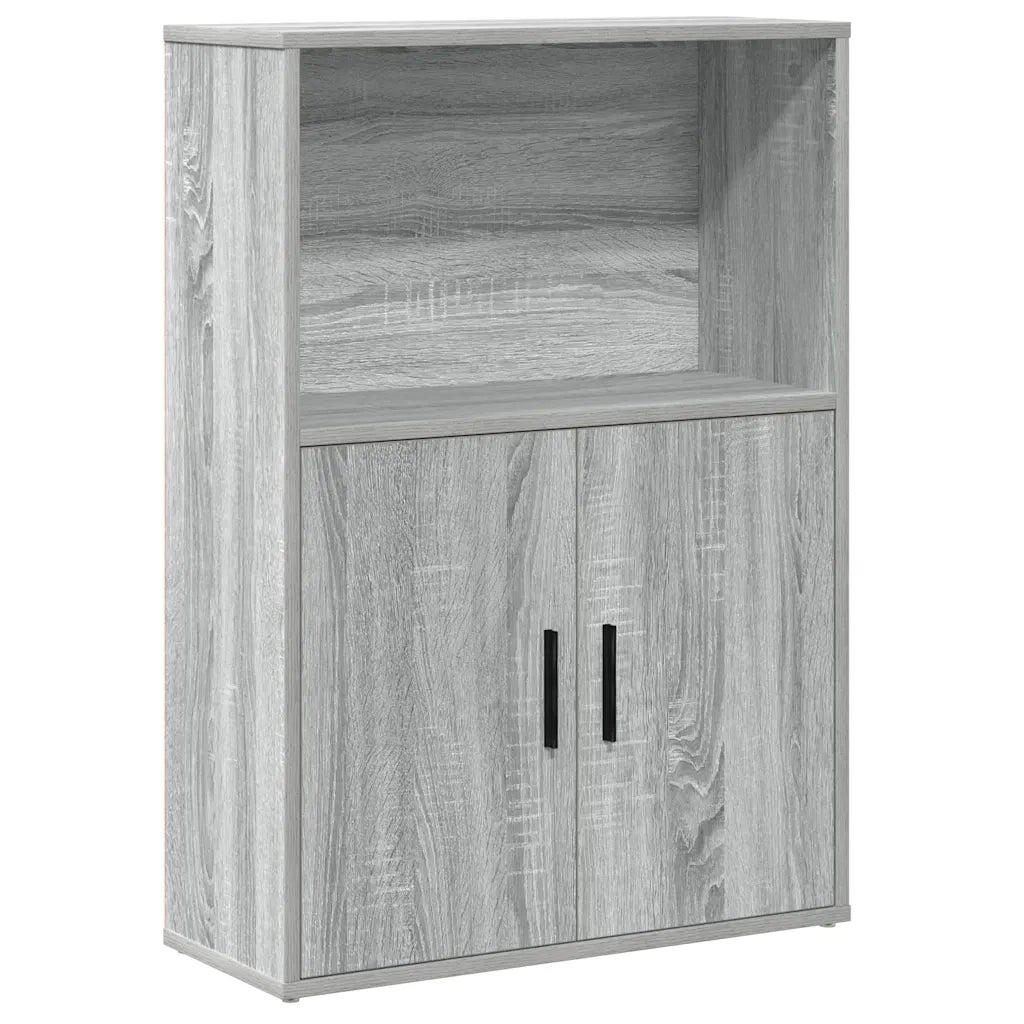Libreria-Scaffale per Libri-Mobile di Stoccaggio Grigio Sonoma 60x24x85 cm in Legno Multistrato