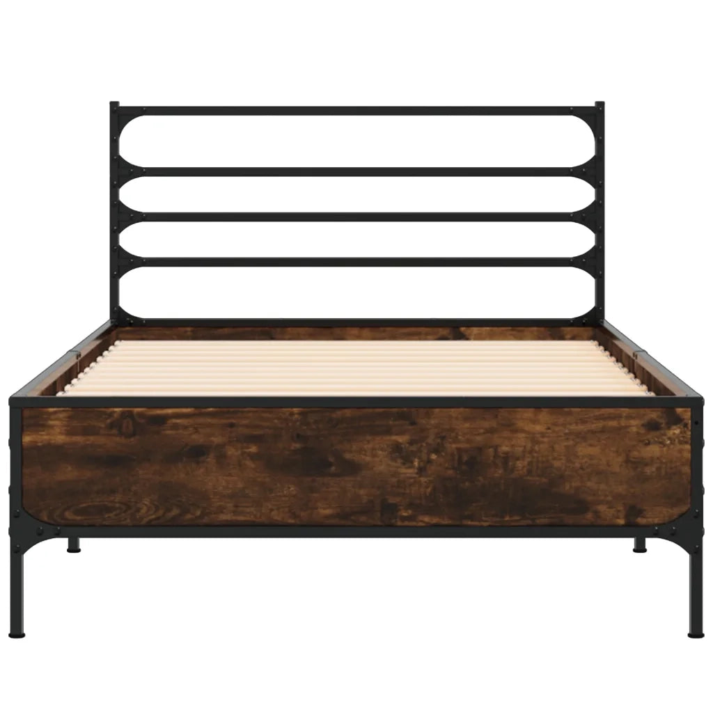 Giroletto Rovere Fumo 90x200 cm in Legno Multistrato e Metallo 845584