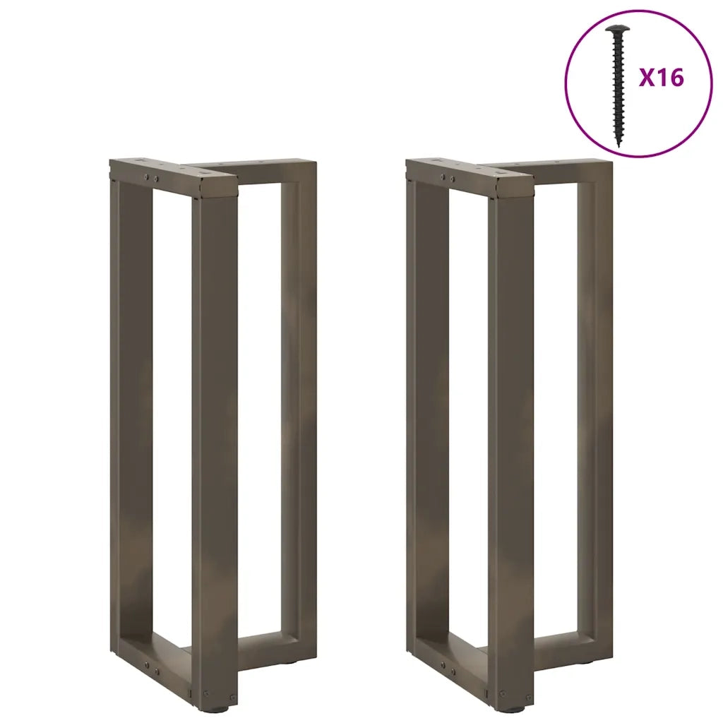 Gambe per tavolo da bar a forma di T 2 pz nere 40x35x(100-101) cm in acciaio 4013087