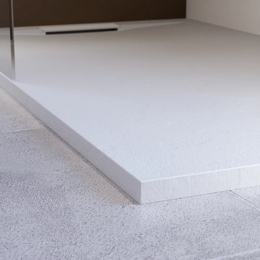 Piatto doccia 90x140 cm in marmoresina bianco effetto pietra | Paros