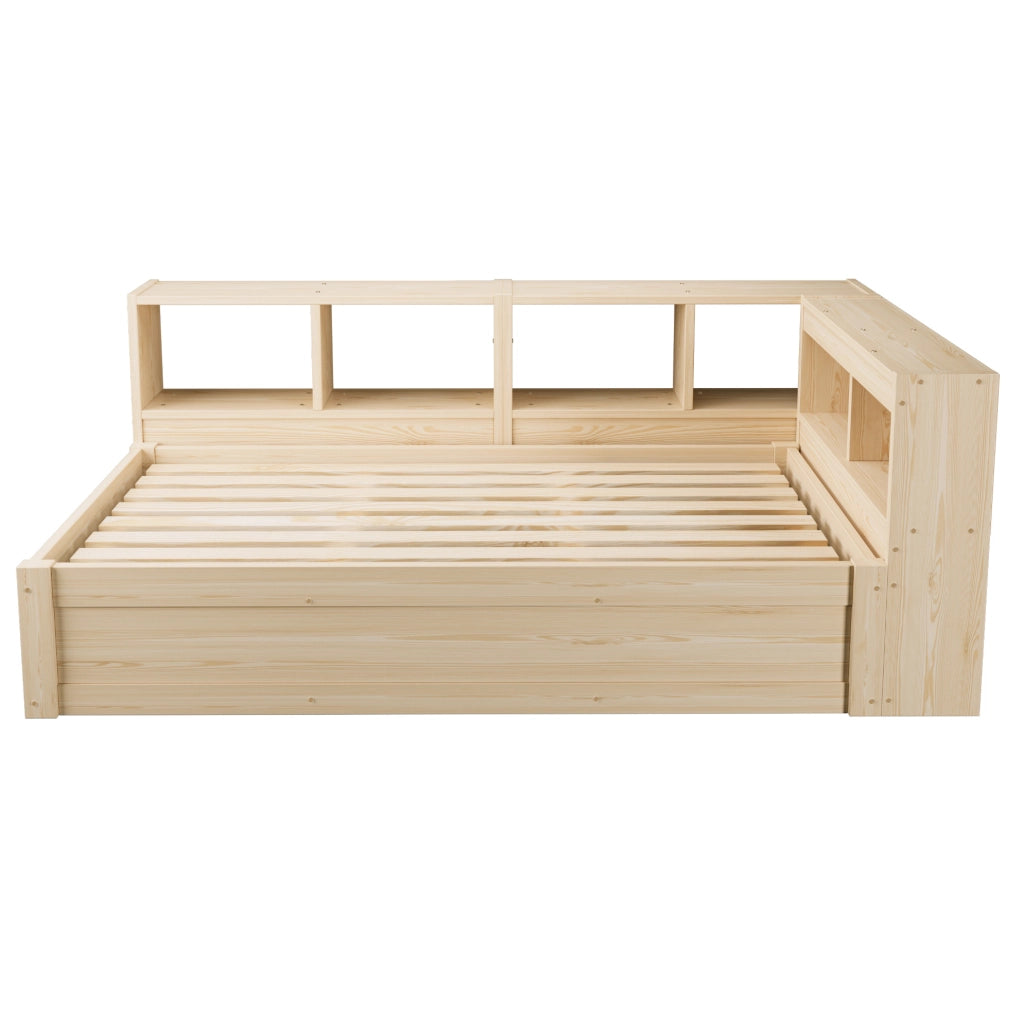 Letto multifunzione 90x200 cm con LED, presa integrata e vani contenitore