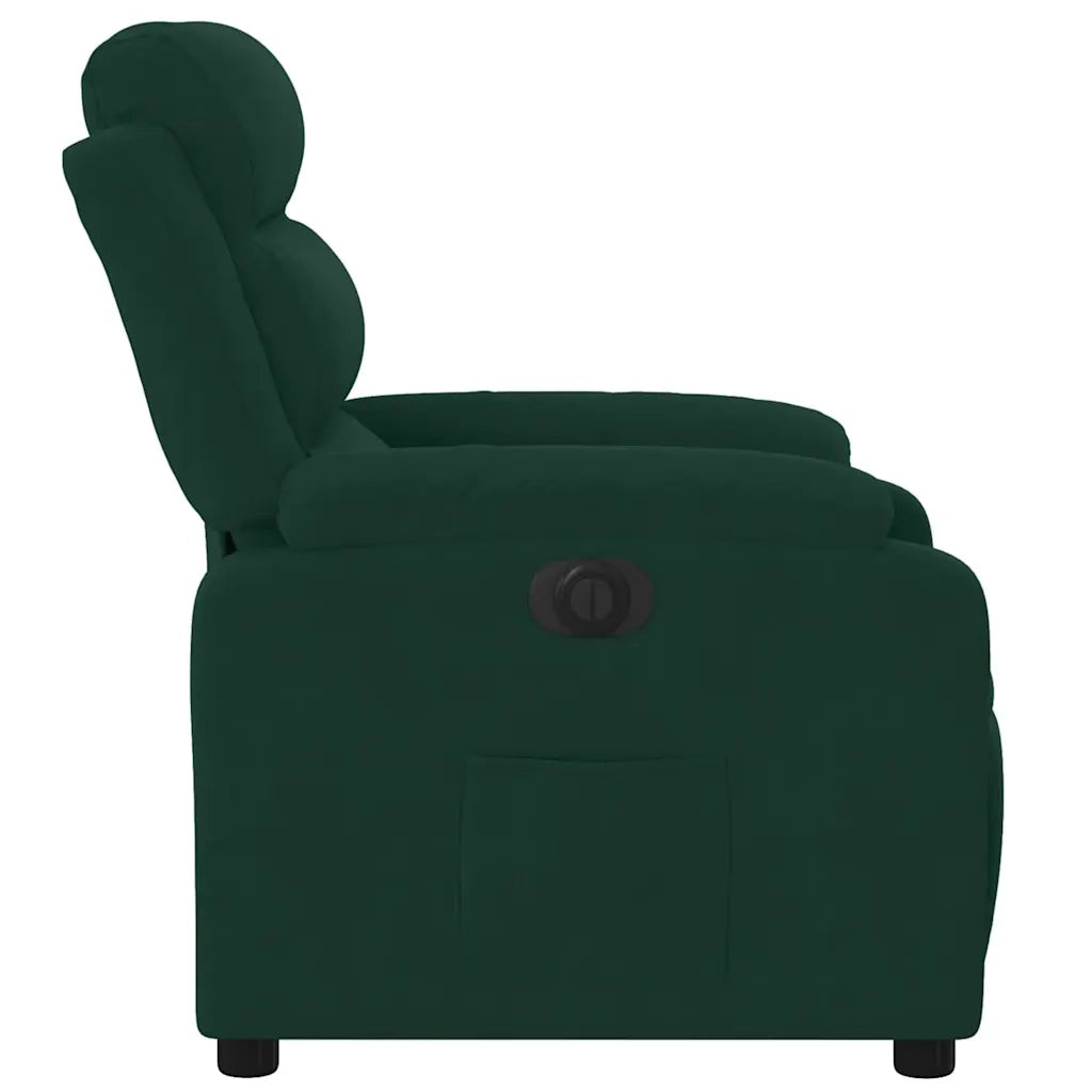 Poltrona | Sedia Relax Elettrica Reclinabile Verde Scuro in Vera Pelle