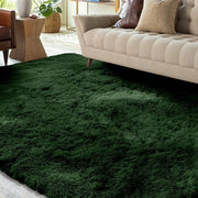 Tapijt Fluffy hoogpolig donkergroen, 200x300, woonkamer, antislip, extra grande, per per casa, zuppe di moderno, matten per bambini