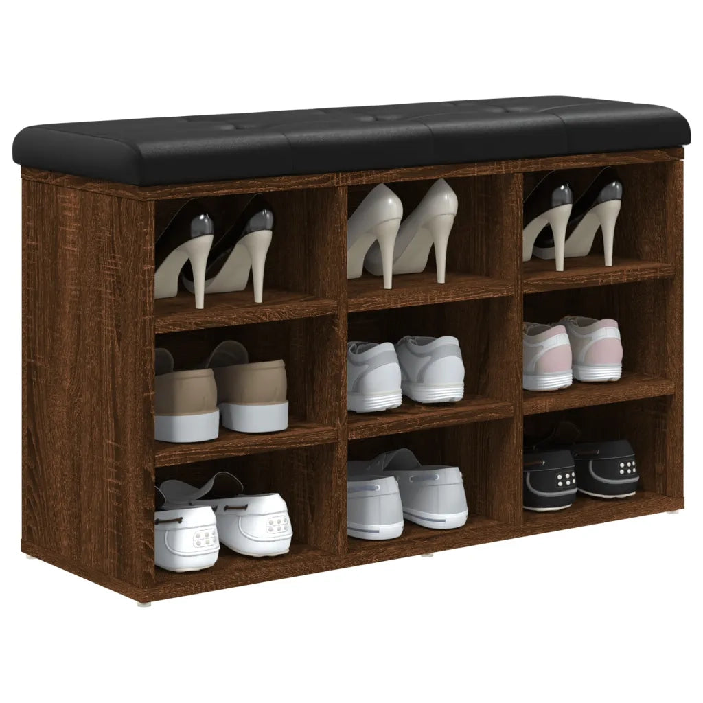 Panca Porta Scarpe Rovere Marrone 82x32x50cm Legno Multistrato