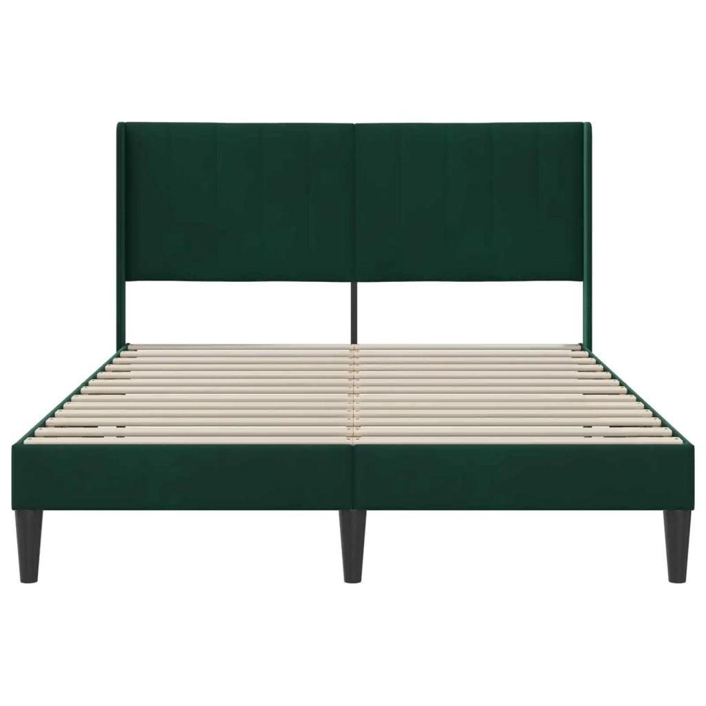 Letto matrimoniale | Letto per adulti | Struttura del letto Verde Scuro 120 x 190 cm Velluto