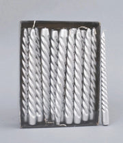 Candela torciglione argento 24 cm