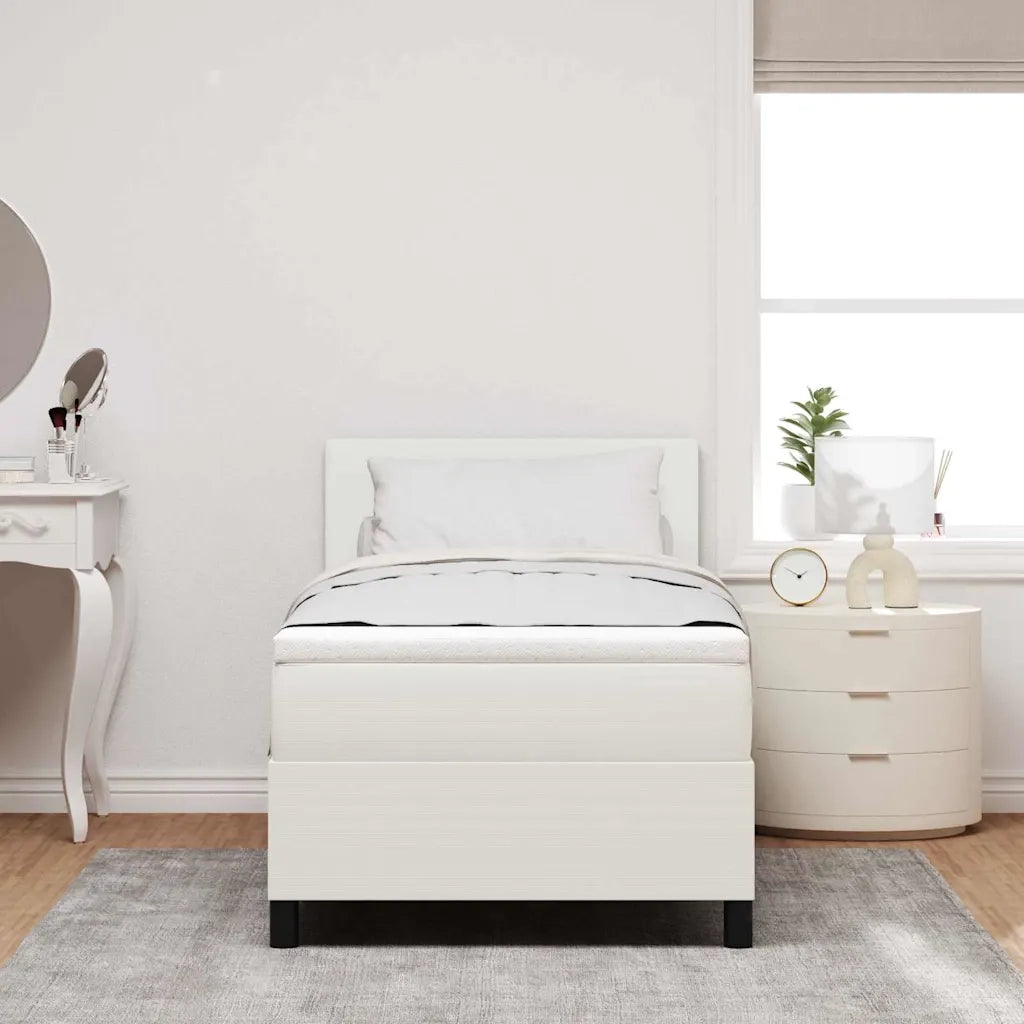 Letto a Sorgente LED con testiera Crema e Bianco 100 x 200 cm 3337589