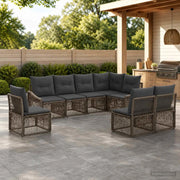 Set Divano da Giardino 8 pz Grigio polyrattan 3436022