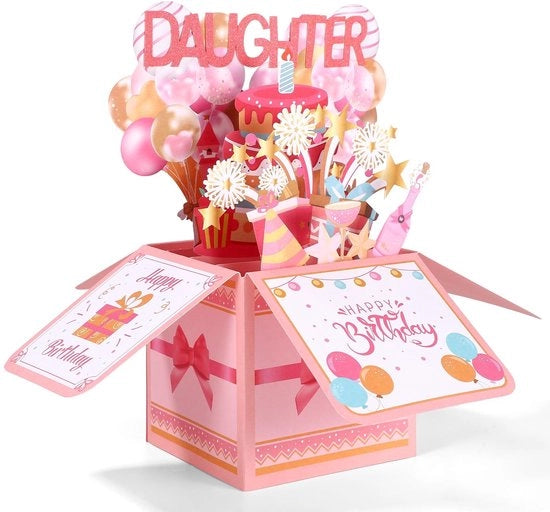 Carta di auguri multicolore - Carta di auguri pieghevole 25,6x25,6x19,7 cm - Carta di auguri 9x9 cm - Busta 21x20 cm - Regalo creativo - Ricordo