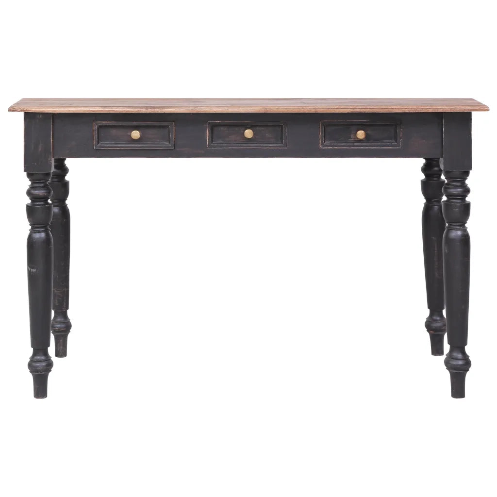 Scrivania con 3 Cassetti 117x57x75 cm Legno Massello di Mogano 283907