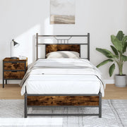 Giroletto senza Materasso-Struttura Letto Rovere Fumo 75x190 cm in Truciolato 143536