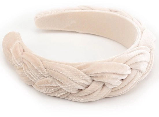 Banda per capelli a fiori - intrecciata - ampio fascio - stile vintage - tessuto nylon morbido - adatto per tutti gli anni