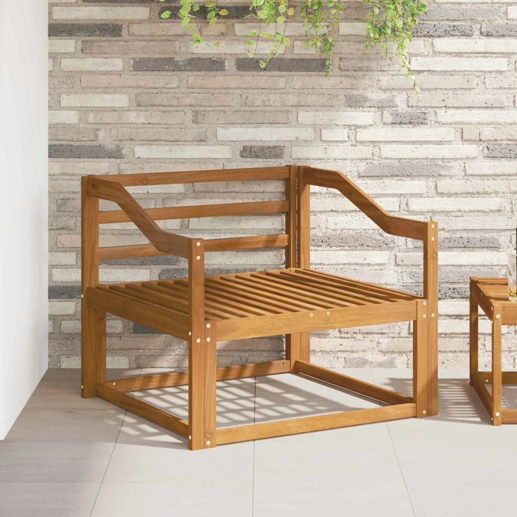 Bracciolo 2 pz Naturale 79 x 4 x 73 cm Legno di Acacia Massello 900584