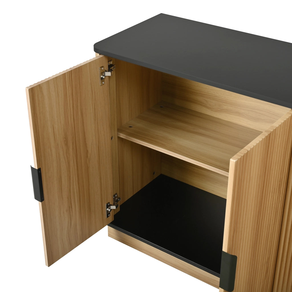 MADIA con ante effetto onde 139x40x75 cm naturale in truciolare