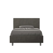 BS COM Letto una piazza e mezza contenitore imbottito 110x190 microfibra grigio