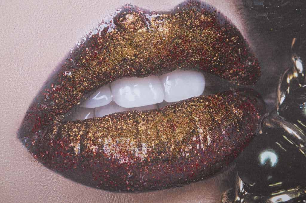 Stampa su Tela Beautiful Lips 80x3,8x120 cm in Legno e Tessuto