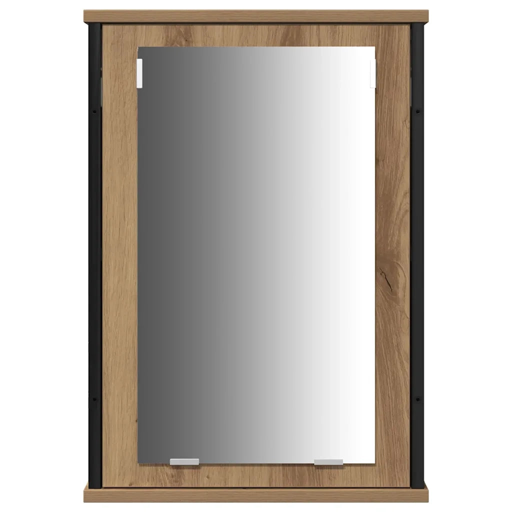 Set di mobili per il Bagno | Armadio da bagno con porta 4 pz Rovere artigianale