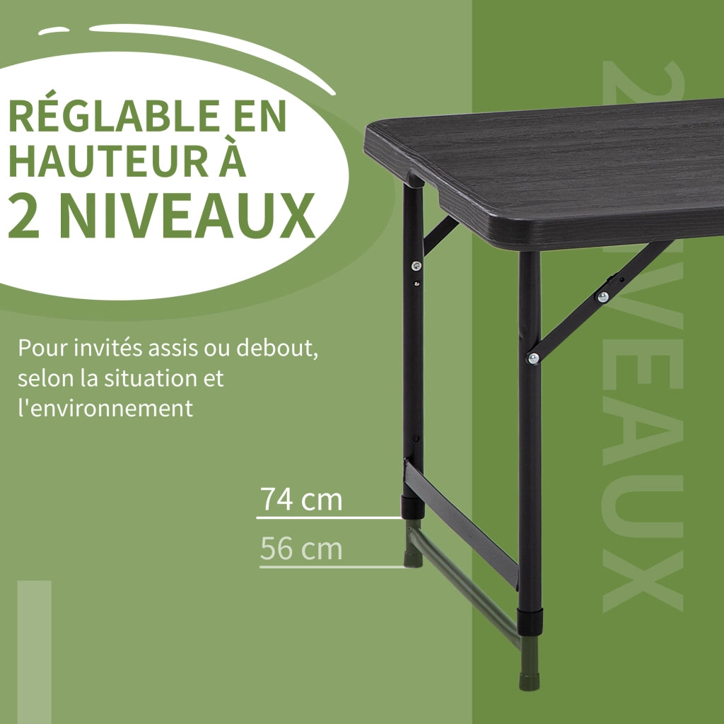 Tavolo da giardino pieghevole rettangolare ¨C Xylo ¨C regolabile 4 persone 118x60x74 cm